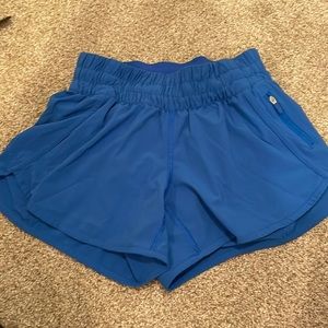 Blue tracker lululemon shorts